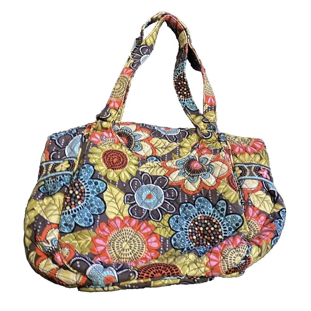 VERA BRADLEY Glenna Quilted Floral Paisley Satchel Shoulder Bag Tote Purse